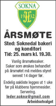 Årsmøte 2020 - UTSATT
